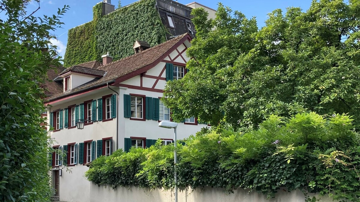 Ein Haus mit einer Fassadenbegrünung in Luzern