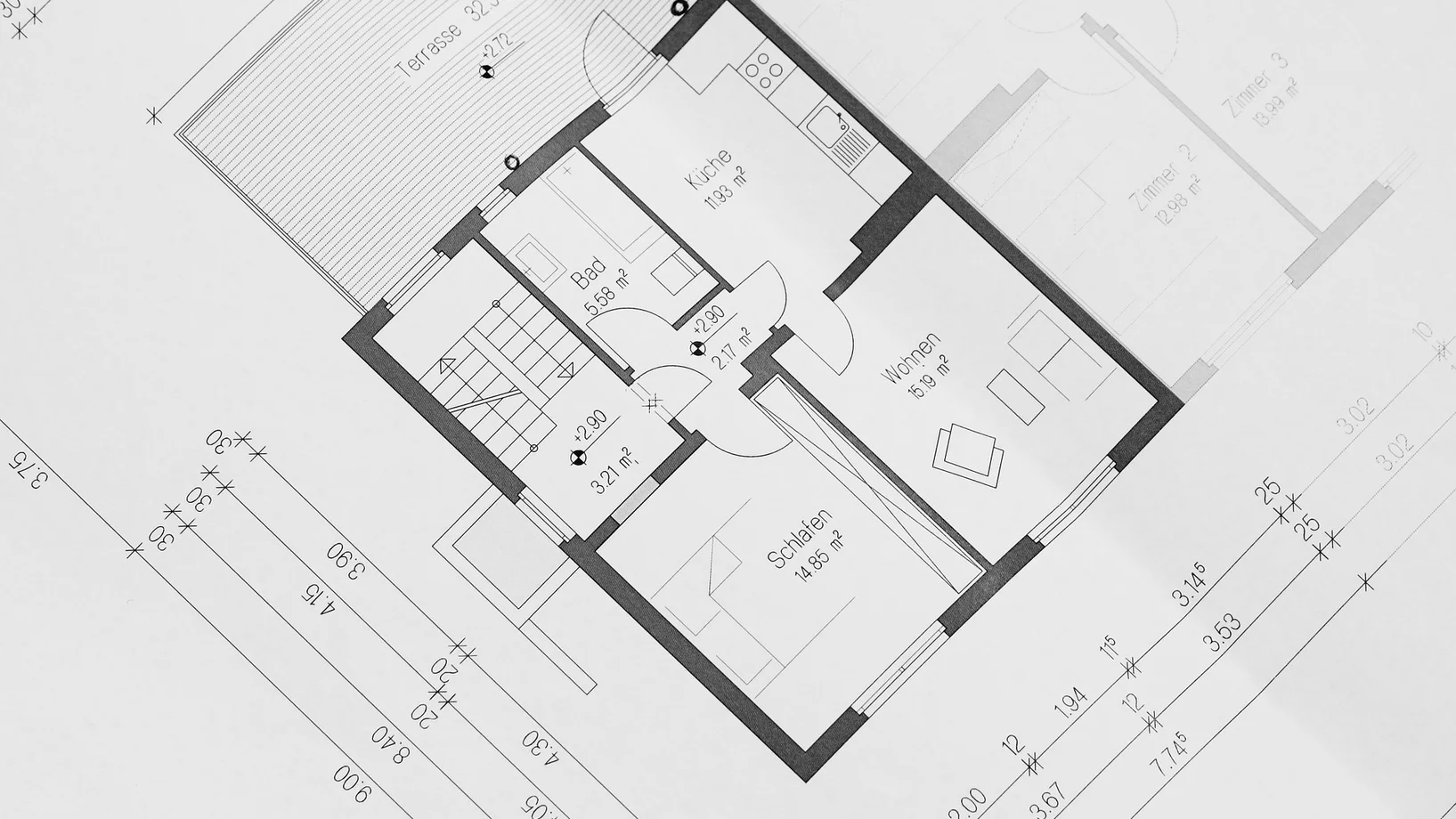 Grundrissplan einer Wohnung