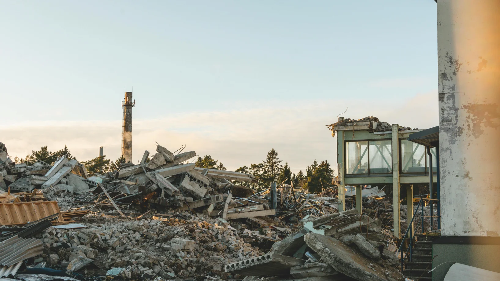 Ruins near a lighthouse