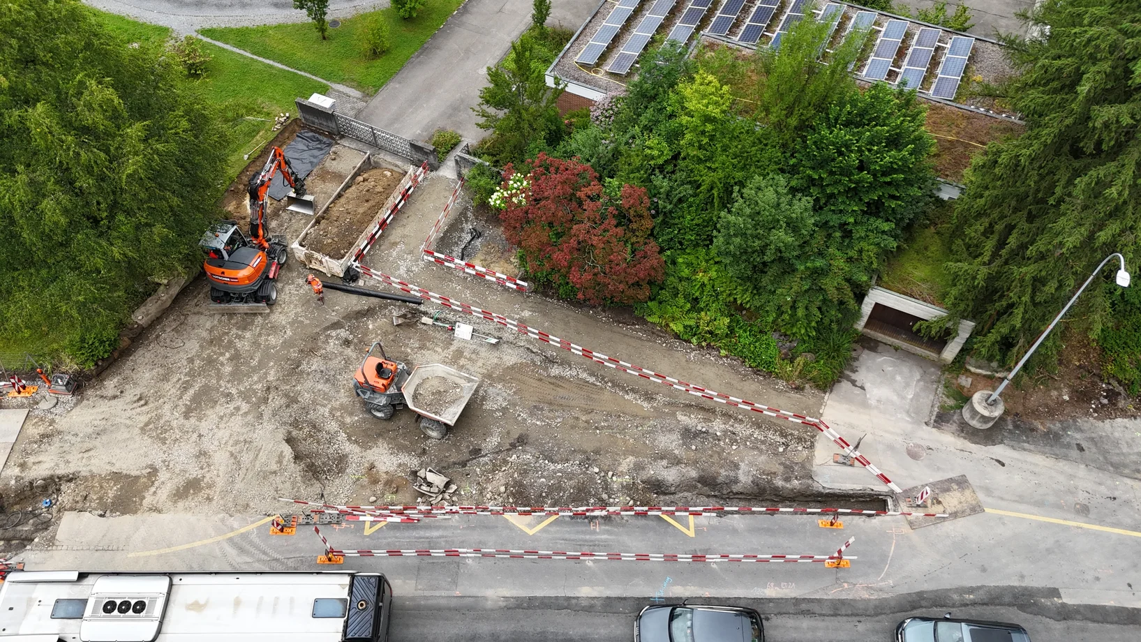 Luftbild von einer Baustelle 