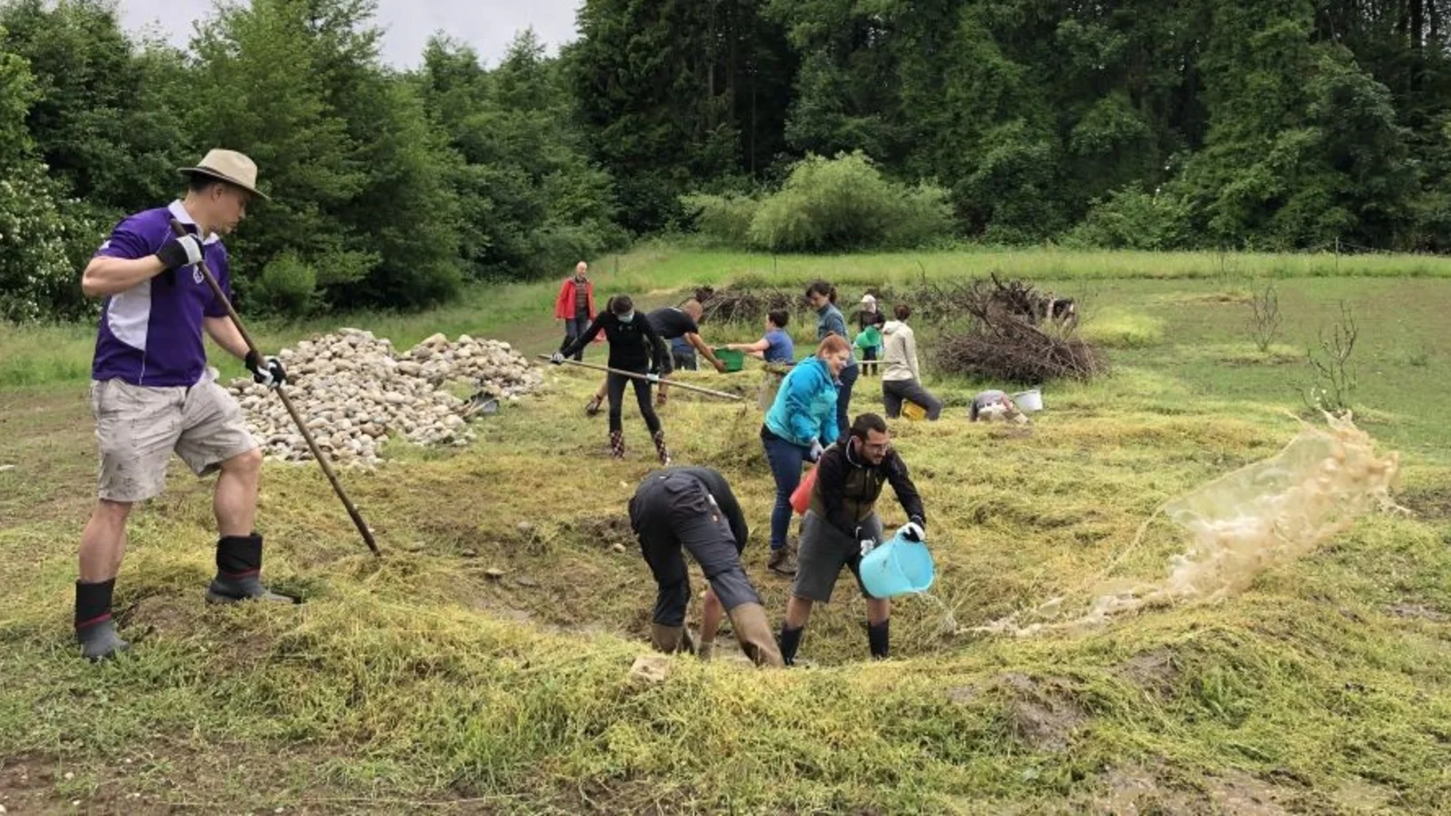 Gruppe beim Natureinsatz