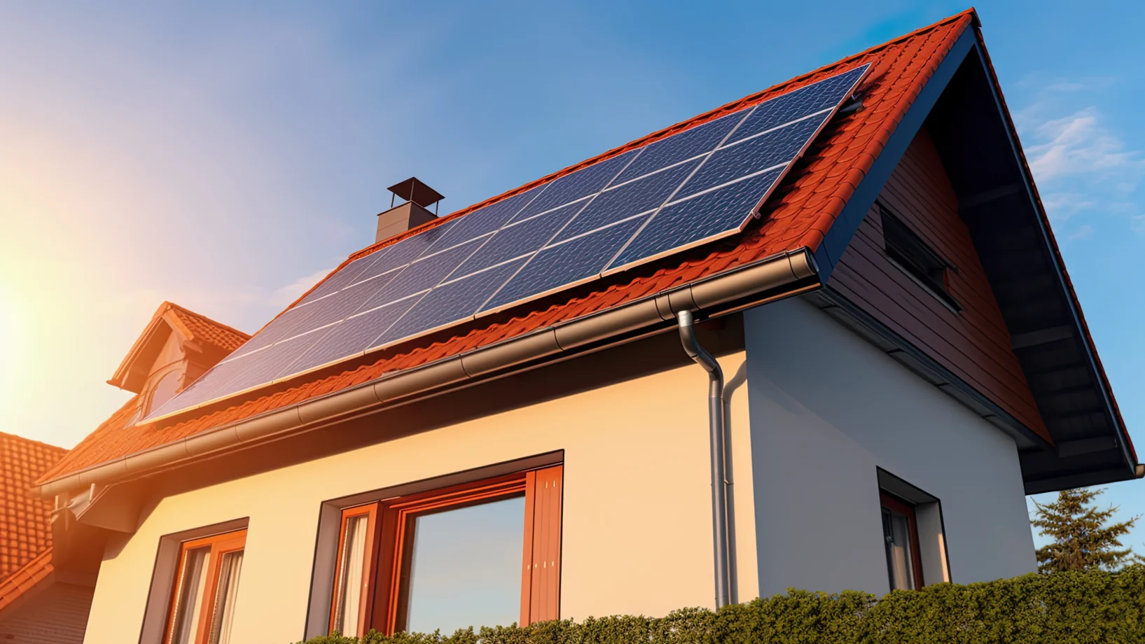 Haus mit Solarpanels